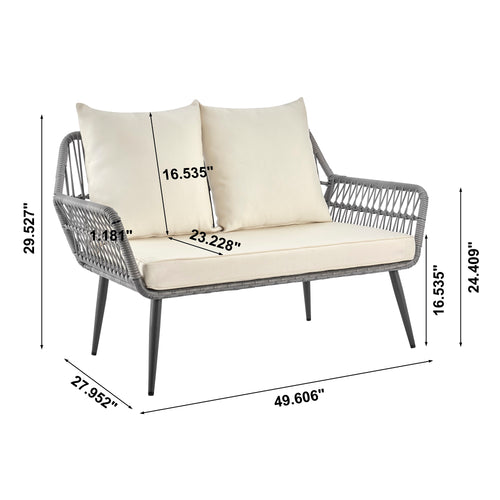 Portofino 4-Piece Conversation Set in Gray and Cream
