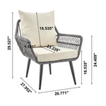Portofino 4-Piece Conversation Set in Gray and Cream