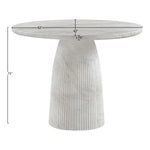 Venosa 42" Concrete Indoor/Outdoor Dining Table in White