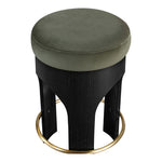 Bocceli Velvet Upholstered Counter Stool in Green