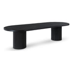 Belinda 90" / 106.5" / 123" Oak Wood Dining Table (3 Boxes) in Black