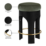 Bocceli Velvet Upholstered Counter Stool in Green