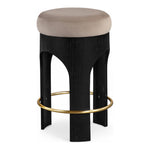 Bocceli Velvet Upholstered Counter Stool in Taupe