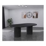 Belinda 90" / 106.5" / 123" Oak Wood Dining Table (3 Boxes) in Black
