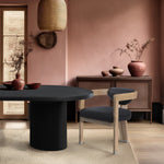 Belinda 90" / 106.5" / 123" Oak Wood Dining Table (3 Boxes) in Black