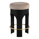 Bocceli Velvet Upholstered Counter Stool in Taupe