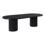 Belinda 90" / 106.5" / 123" Oak Wood Dining Table (3 Boxes) in Black