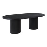 Belinda 90" / 106.5" / 123" Oak Wood Dining Table (3 Boxes) in Black