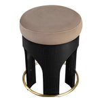 Bocceli Velvet Upholstered Counter Stool in Taupe