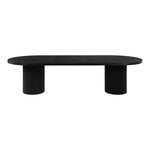 Belinda 90" / 106.5" / 123" Oak Wood Dining Table (3 Boxes) in Black