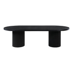 Belinda 90" / 106.5" / 123" Oak Wood Dining Table (3 Boxes) in Black