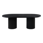 Belinda 90" / 106.5" / 123" Oak Wood Dining Table (3 Boxes) in Black