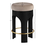 Bocceli Velvet Upholstered Counter Stool in Taupe