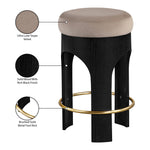 Bocceli Velvet Upholstered Counter Stool in Taupe