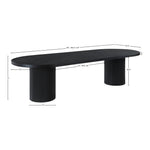 Belinda 90" / 106.5" / 123" Oak Wood Dining Table (3 Boxes) in Black