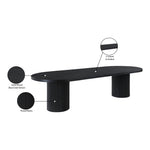 Belinda 90" / 106.5" / 123" Oak Wood Dining Table (3 Boxes) in Black