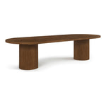 Belinda 90" / 106.5" / 123" Oak Wood Dining Table (3 Boxes) in Brown