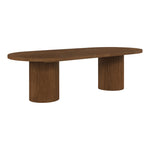 Belinda 90" / 106.5" / 123" Oak Wood Dining Table (3 Boxes) in Brown