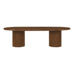 Belinda 90" / 106.5" / 123" Oak Wood Dining Table (3 Boxes) in Brown