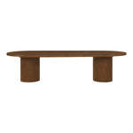 Belinda 90" / 106.5" / 123" Oak Wood Dining Table (3 Boxes) in Brown