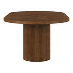 Belinda 90" / 106.5" / 123" Oak Wood Dining Table (3 Boxes) in Brown