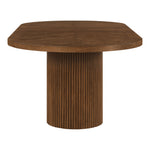 Belinda 90" / 106.5" / 123" Oak Wood Dining Table (3 Boxes) in Brown