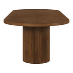 Belinda 90" / 106.5" / 123" Oak Wood Dining Table (3 Boxes) in Brown