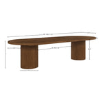 Belinda 90" / 106.5" / 123" Oak Wood Dining Table (3 Boxes) in Brown