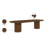 Belinda 90" / 106.5" / 123" Oak Wood Dining Table (3 Boxes) in Brown