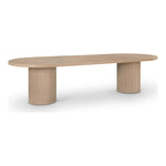 Belinda 90" / 106.5" / 123" Oak Wood Dining Table (3 Boxes) in Natural