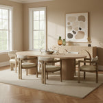 Belinda 90" / 106.5" / 123" Oak Wood Dining Table (3 Boxes) in Natural