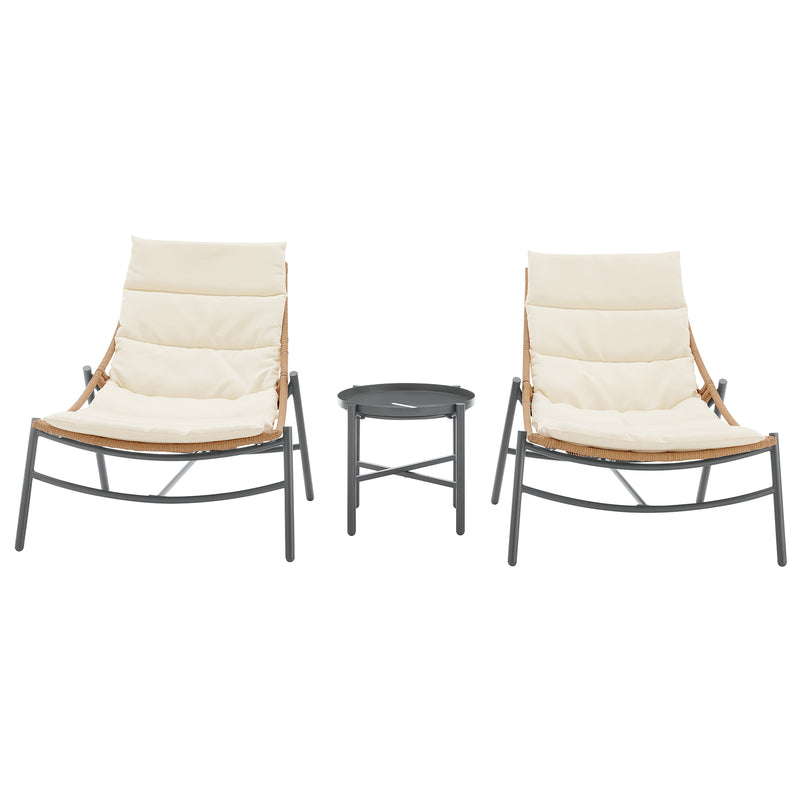 Sunset 3-Piece Conversation Set in Cream