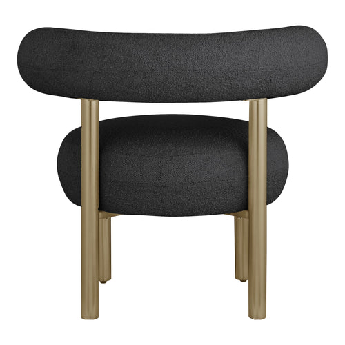 Bordeaux Boucle Fabric Upholstered Accent Chair in Black
