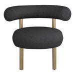 Bordeaux Boucle Fabric Upholstered Accent Chair in Black