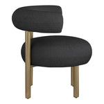 Bordeaux Boucle Fabric Upholstered Accent Chair in Black