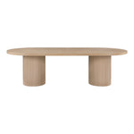 Belinda 90" / 106.5" / 123" Oak Wood Dining Table (3 Boxes) in Natural