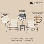 Sunset 3-Piece Conversation Set in Cream