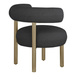 Bordeaux Boucle Fabric Upholstered Accent Chair in Black