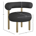 Bordeaux Boucle Fabric Upholstered Accent Chair in Black