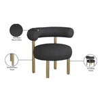 Bordeaux Boucle Fabric Upholstered Accent Chair in Black