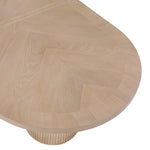 Belinda 90" / 106.5" / 123" Oak Wood Dining Table (3 Boxes) in Natural