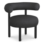 Bordeaux Boucle Fabric Upholstered Accent Chair in Black