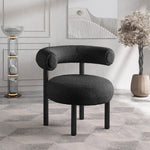 Bordeaux Boucle Fabric Upholstered Accent Chair in Black