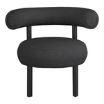 Bordeaux Boucle Fabric Upholstered Accent Chair in Black