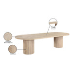 Belinda 90" / 106.5" / 123" Oak Wood Dining Table (3 Boxes) in Natural