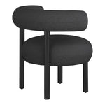 Bordeaux Boucle Fabric Upholstered Accent Chair in Black
