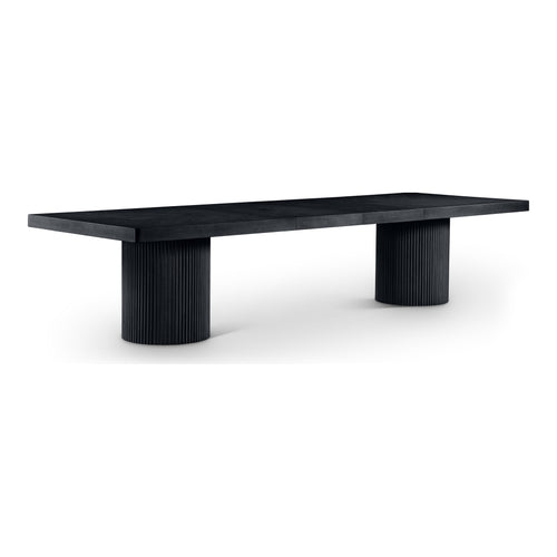 Belinda 96" / 144" Solid Wood And Oak Veneer Dining Table (3 Boxes) in Black