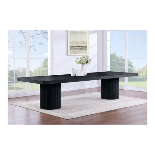 Belinda 96" / 144" Solid Wood And Oak Veneer Dining Table (3 Boxes) in Black