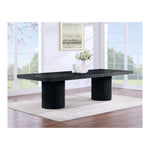 Belinda 96" / 144" Solid Wood And Oak Veneer Dining Table (3 Boxes) in Black