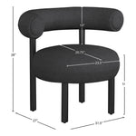 Bordeaux Boucle Fabric Upholstered Accent Chair in Black